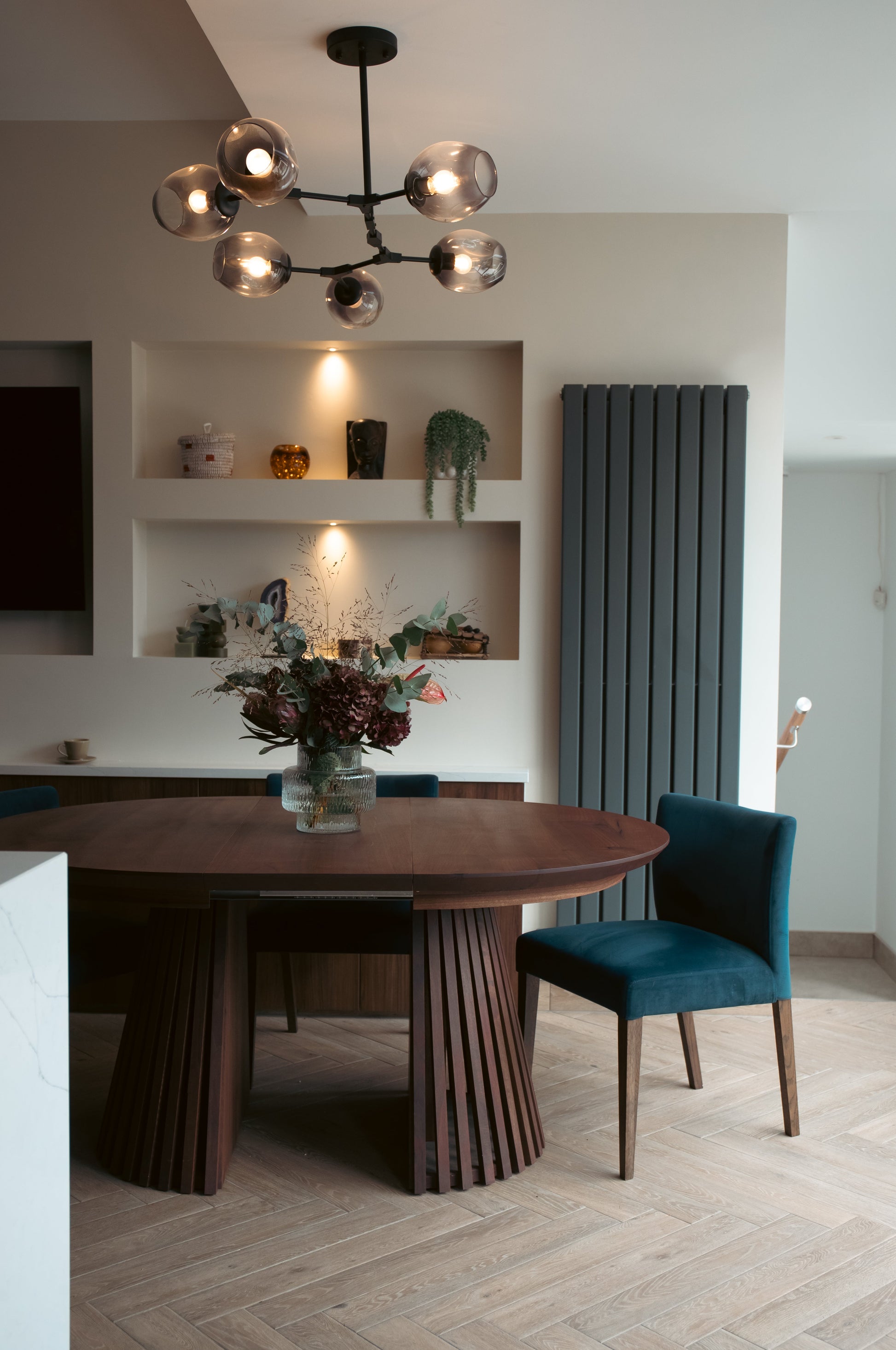 Vivien Extendable Round Dining Table in Chocolate Walnut S10Home