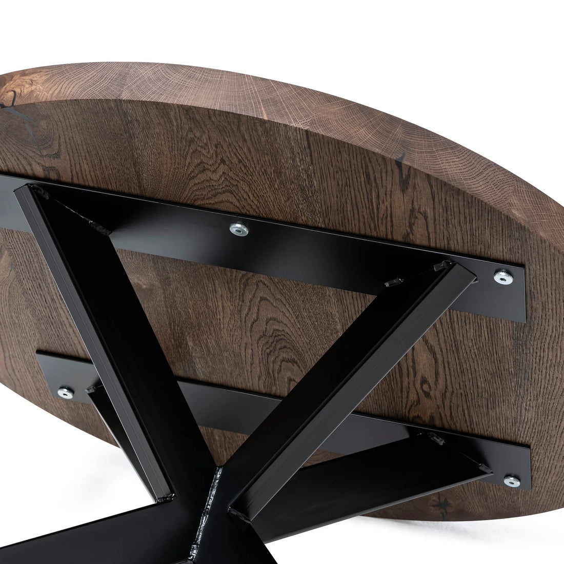 Round Oak Coffee Table, Chocolate 