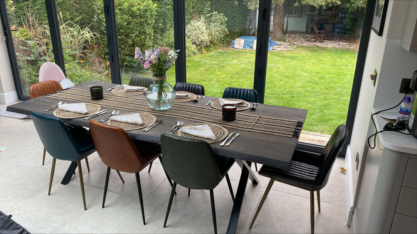 Eva Extending Dining Table in Charcoal Oak by S10Home